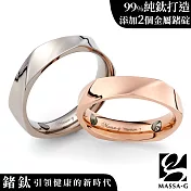 MASSA-G 純鈦系列【燦光】鈦金對戒(鑲嵌2個鍺) 商品規格請填於地址欄後方