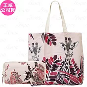 CLARINS 克蘭詩 草原之星長頸鹿托特包+森林小鹿四方包(公司貨)