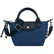 LONGCHAMP LE PLIAGE ENERGY系列再生尼龍短把手提/斜背兩用包(迷你) 墨水藍
