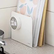 【日本霜山】碳鋼製廚房收納置物分隔立架(窄版)-3入-多色可選 迷霧白