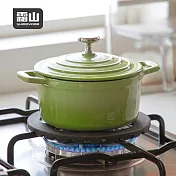 【日本霜山】漸層色雙耳琺瑯鑄鐵鍋(附蓋)-14cm- 漸層綠