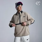 ADISI 男Super Soft抗起球寬鬆版半門襟保暖衣 AL2521076 ｜雙面刷毛 抗靜電 快乾 吸濕排汗 M 石卡