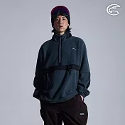 ADISI 男Super Soft抗起球寬鬆版半門襟保暖衣 AL2521076 ｜雙面刷毛 抗靜電 快乾 吸濕排汗 M 深藍