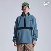 ADISI 男Super Soft抗起球寬鬆版半門襟保暖衣 AL2521076 ｜雙面刷毛 抗靜電 快乾 吸濕排汗 M 海霧藍