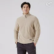 ADISI 男Super Soft抗起球半門襟保暖衣 AL2521078｜雙面刷毛 抗靜電 快乾 吸濕排汗 S 石卡