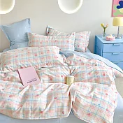 《DUYAN 竹漾》台灣製 精梳純棉雙人加大床包三件組 / 甜莓蘇打