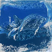 【玲廊滿藝】趙書巧-浪上飛躍20x20cm