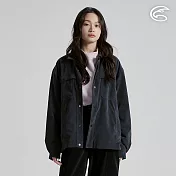 ADISI 男燈芯絨超撥雙層保暖外套 AJ2521067 ｜內裡毛網 防潑水 環保紗 襯衫外套 M 深石灰