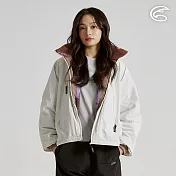 ADISI 女雙面穿超撥水抗風保暖外套 AJ2521057｜防潑水 抗風 可收納帽 內裡羊羔絨 S 耐久白/大地迷彩粉可