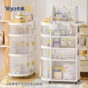 【Yeya也雅】速組摺疊式嬰兒床邊用收納推車(1門+3抽屜)-DIY-  奶白(透窗)