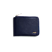 【Crocodile】鱷魚皮件 真皮皮夾 L型拉鍊短夾 薄款皮夾 4卡 植鞣革 Boston系列-0103-11705-網路獨賣款 午夜藍