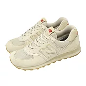 New Balance NB 休閒鞋 574 男鞋 女鞋 米 紅 膠底 麂皮 復古 CNY 馬年 紐巴倫 U5742EB-D 23.5cm BEIGE/RED