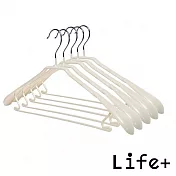 【Life+】北歐ins 乾濕兩用多功能防滑寬肩衣架15入/組_9色任選 米色
