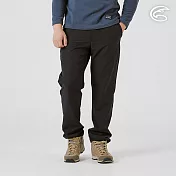 ADISI 男彈性撥水透氣恆溫快乾機能長褲 AP2521045｜魚鱗褲 防潑水 磨毛保暖 快乾 M 深黑