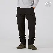 ADISI 男彈性撥水透氣恆溫快乾機能長褲(二側口袋) AP2521046｜魚鱗褲 防潑水 磨毛保暖 快乾 M 深黑