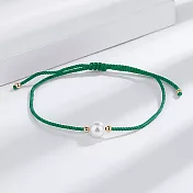 【Sayaka紗彌佳】淡水珍珠祈願手鍊 (抽拉可調設計) -綠色