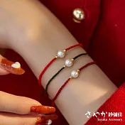 【Sayaka紗彌佳】淡水珍珠祈願手鍊 (抽拉可調設計) -紅色