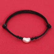 【Sayaka紗彌佳】999足銀相思豆幸運紅線手鍊 (抽拉調節設計) -黑色