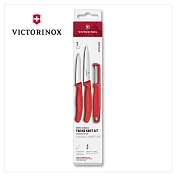 VICTORINOX 瑞士維氏 餐刀組合/紅(直立式刨刀+尖頭平刀+尖頭鉅齒刀) 6.7111.33C1