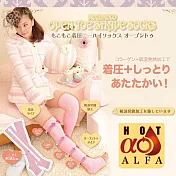 日本 SUNFAMILY  發熱保暖保濕三效合一美腿襪 (開口) 粉紅色