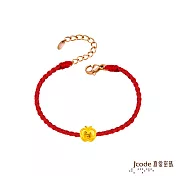 J’code真愛密碼金飾 平安蘋安硬金編織手鍊-小