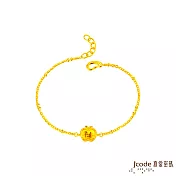 J’code真愛密碼金飾 平安蘋安硬金手鍊-小