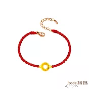 J’code真愛密碼金飾 卷草紋平安扣硬金編織手鍊-小