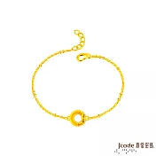 J’code真愛密碼金飾 卷草紋平安扣硬金手鍊-小