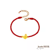J’code真愛密碼金飾 蝴蝶硬金編織手鍊-小