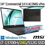★記憶體升級★msi微星 Commercial 14 H A13MG vPro-419TW(i7-13700H/16G+8G/512G SSD/W11P)