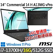 msi微星 Commercial 14 H A13MG vPro-419TW 14吋 商務筆電 (i7-13700H/16G/512G SSD/Win11Pro)