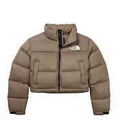 The North Face W NUPTSE SHORT JACKET 女 羽絨外套 NF0A5GGEBOW L 棕色