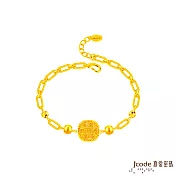 J’code真愛密碼金飾 閃耀方糖硬金手鍊-金絲款