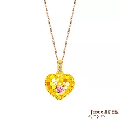J’code真愛密碼金飾 怦然心動黃金墜子  送玫瑰鋼項鍊