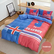 【PLAY BOY】5尺針織雙人四件式床包被套組(多款任選) PL004英倫撞色旗