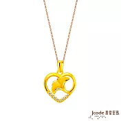 J’code真愛密碼金飾 心戀銀杏黃金墜子  送玫瑰鋼項鍊