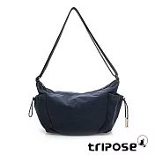 tripose MOVE微皺尼龍輕量雙側袋斜背包-大  沉靜藍