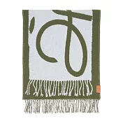 LOEWE Anagram 大標誌羊毛及羊絨圍巾 (淺藍/綠色)