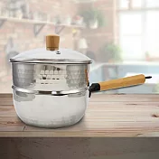 KIYODO錘紋蒸煮兩用304不鏽鋼雪平鍋-20cm-2組