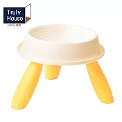 【Truly House】寵物餵食架高碗 加高碗 高架碗 高腳碗 毛孩 狗 貓(兩色任選) 米黃色