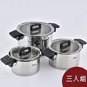Woll Concept 不鏽鋼湯鍋  燉鍋 雙耳鍋 3入組 (18,20,24cm)
