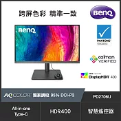BenQ PD2706U 27型 4K 專業設計繪圖螢幕(HDMI/DP/USB/喇叭2.5Wx2)