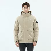 【遊遍天下】男款極暖防水防風保暖羽絨外套 (GJ23055) M 卡其