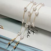 seoul show首爾秀 珍珠綜合款兩用口罩掛繩鏈墨鏡平光眼鏡鍊老花近視防丟鍊  扭面珍珠款