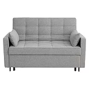 IDEA-時尚兩用雙人伸縮沙發床/兩色可選/運費另計 亞麻布-灰色