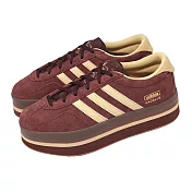 adidas 愛迪達 休閒鞋 Gazelle Stack W 女鞋 酒紅 金標 麂皮 膠底 厚底 增高 JS3928