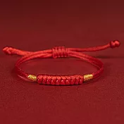 【水星記】手鍊 歡喜開運本命年轉運招財紅黑金線手繩(81030) _紅色x17cm