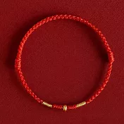 【水星記】手鍊 極細小金珠財運美滿紅色編織手繩(23025) _平安紅