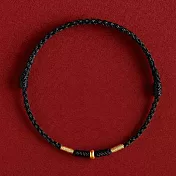 【水星記】手鍊 極細小金珠財運美滿紅色編織手繩(23025) _優雅黑