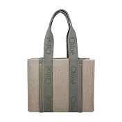 Chloe Woody tote bag帆布中號托特包- 墨綠